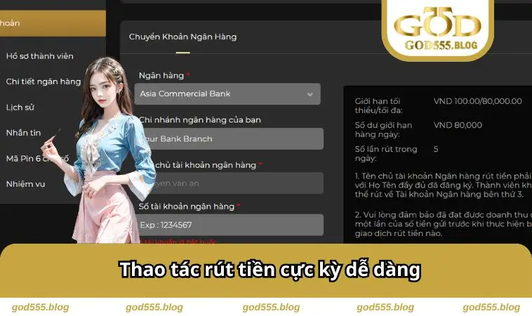 GOD55 24 Thao tác rút cực dễ dàng